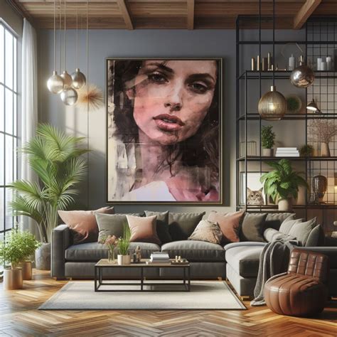 Digital Abstract Portrait Art Printable Wall Decor Instant Download Print Etsy