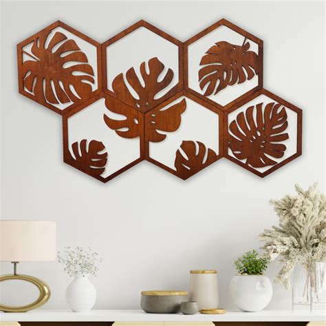 Jual Wp Project Hiasan Dinding Laser Cutting Motif Hexagon Monstera