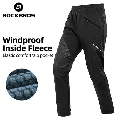 ROCKBROS зимние велосипедные брюки, теплые термофлисовые ветрозащитные ...