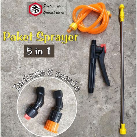 Jual PAKET SPRAYER LENGKAP DENGAN 2 NOSEL PAKET STIK SELANG KERAN SAN