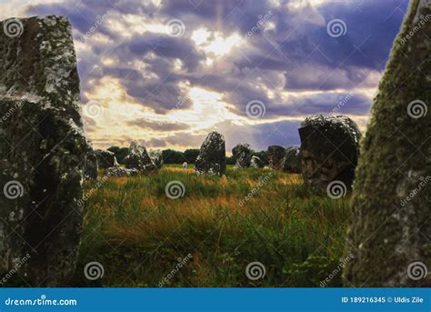 Famous Standing Stones at Carnac in the Morbihan Department in Brittany ...