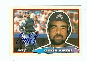 Ozzie Virgil Autographed Baseball Card Braves Topps Big Baseball