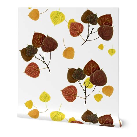 Aspen Leaves Turning - Full Color - Full Wallpaper | Spoonflower