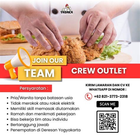 Lowongan Kerja Crew Outlet Di Yasaka Fried Chicken Lokerjogja Id