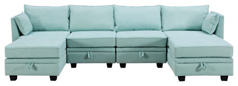 Gewnee Modern Large U Shape Modular Sectional Sofa Contemporary Sleeper Sofas By Gewnee