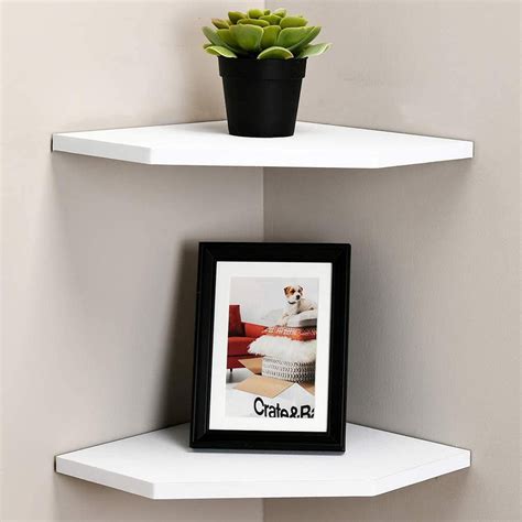 WELLAND 12 Inch Floating Corner Shelves Wall Mounted Storage Shelf