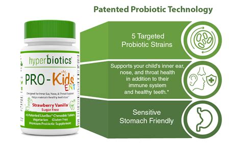 Hyperbiotics PRO-Kids ENT Sugar Free Strawberry Vanilla - 45 Patented ...