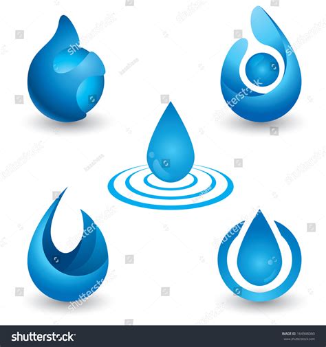 Water Symbol Set Vector Illustration Logo Template Design 164948060