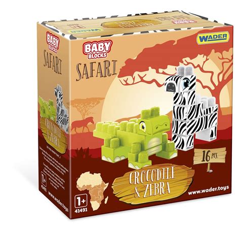 Wader Klocki Safari Baby Blocks Krokodyl I Zebra Wader Sklep