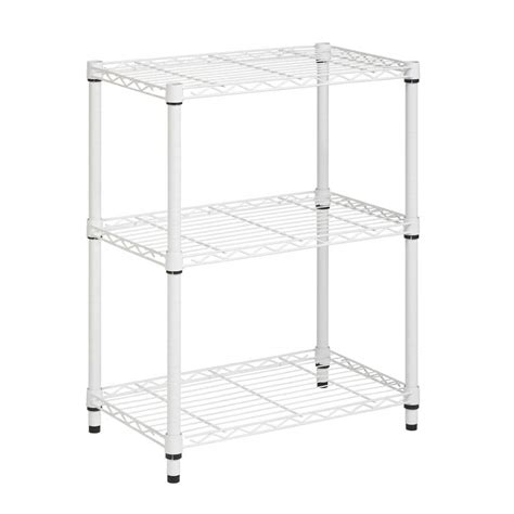 Honey Can Do White 3 Tier Metal Wire Shelving Unit 24 In W X 30 In H X 14 In D Shf 01904