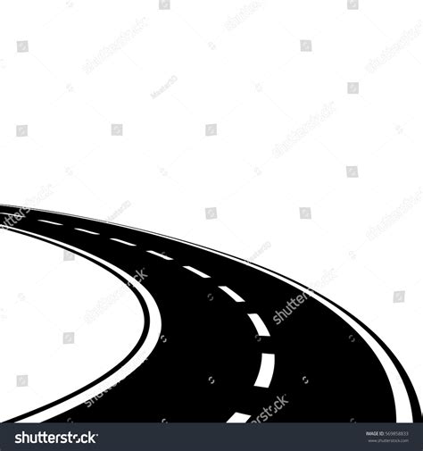 Curve Road Clipart Black And White