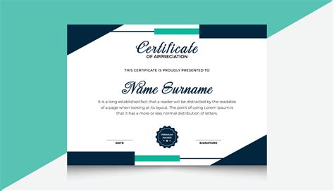 Modern Corporate Certificate Template Appreciation And Achievement