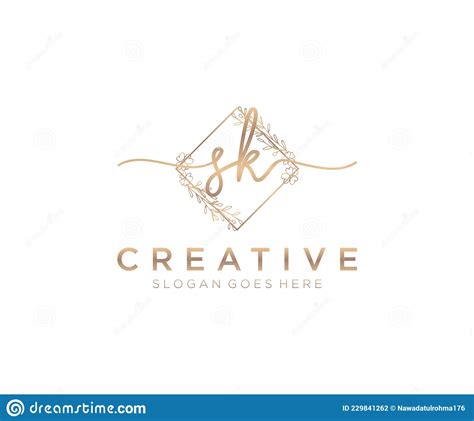 Initial Sk Feminine Logo Beauty Monogram And Elegant Logo Design