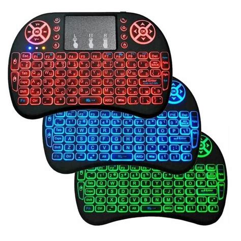 Mini Teclado Touchpad Mouse Sem Fio P Smart Tv Pc Notebook Rgb