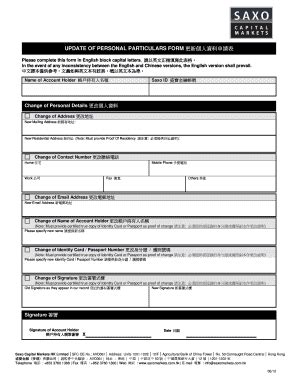 Fillable Online Update Of Personal Particulars Form Fax Email Print