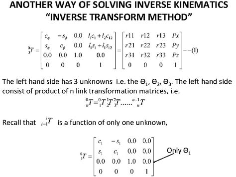 INVERSE KINEMATICS USING ALGEBRAIC METHOD CLOSED FORM SOLUTION 