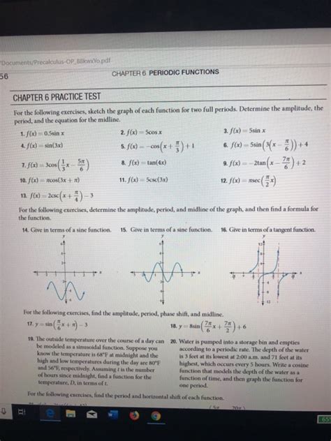 Precalculus Worksheet With Answers