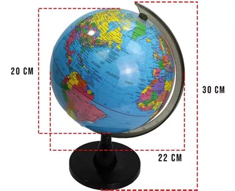 Globo Terrestre De Mesa Mapa Mundi Girat Rio Grande Cm R Em S O