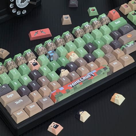 Minecraft Keycap Perfil Cereja Pbt Sublima O De Tinta De Cinco Lados