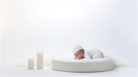 Premium Ai Image Baby Sleeping On White Background Photoshoot