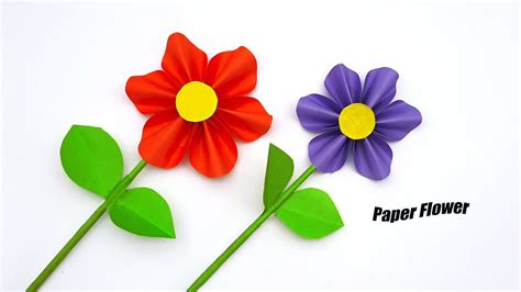 How To Make A Stick Paper Flower Diy Paper Flower Beautiful Paper