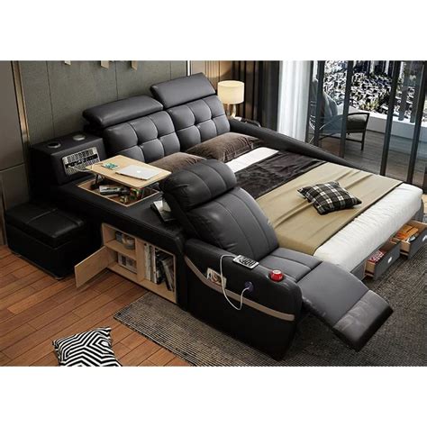 Luxury King Bed with Massage and Storage