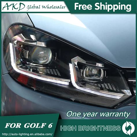 Volkswagen Jetta Golf Mk Headlights Led Drl Running Lights Bi Xenon