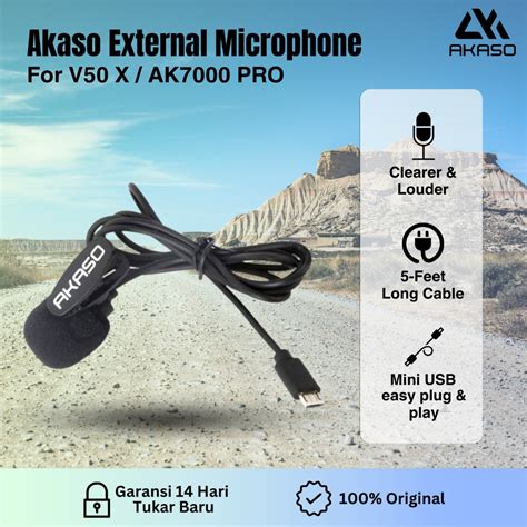 Jual Akaso External Microphone Action Camera Micro USB Shopee Indonesia