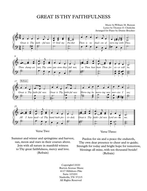 Great Is Thy Faithfulness Arr Denise Bruckno By Phillip Keveren