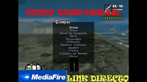 Como Descargar Mod Menu De Trampas Para Gta San Andreas Youtube