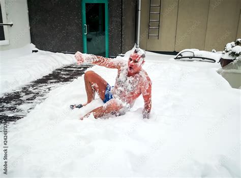 Naked Man In The Snow Stock Photo Adobe Stock