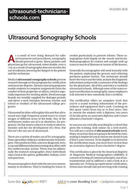 Ultrasound sonography schools