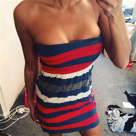 Boob Tube Stripped Summer Dress Never Worn Size 8 Depop