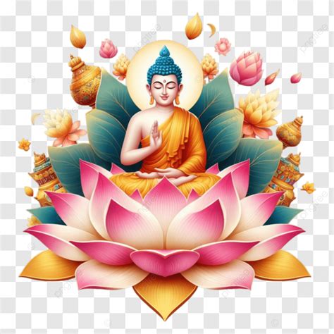 Joyful Vesak Celebration Buddhas Symbolic Lotus Flower Waisak Wesak