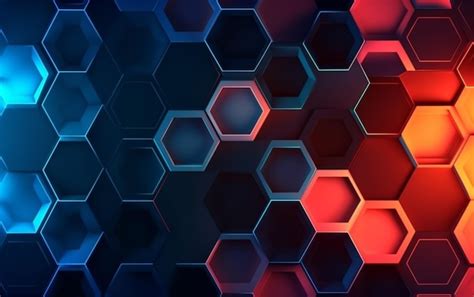 Premium Photo | Dark hexagonal background with gradient color