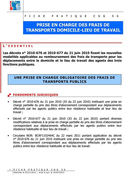 Prise En Charge Des Frais De Deplacements Professionnels Cdg