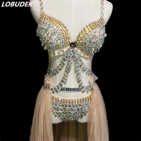 Rhinestone Fashion Dj Costumes Rhinestone Nightclub Costumes Rhinestones Bikini Aliexpress