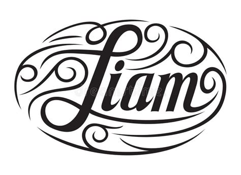 Liam Black Isolated Script Vector Stock Vector Illustration Of