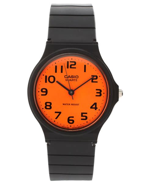 Casio Orange Dial Black Strap Watch In Orange Lyst