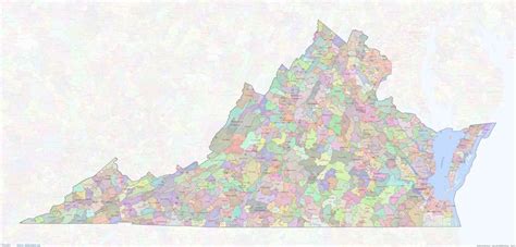 Virginia ZIP Codes Shown On Google Maps Worksheets Library