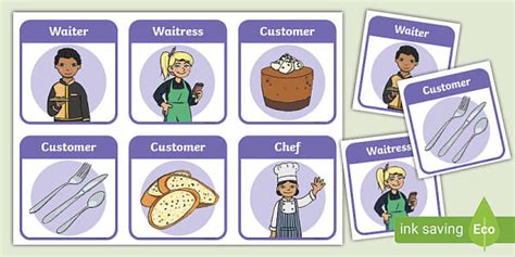 Restaurant Role Play Badges Teacher Made Twinkl