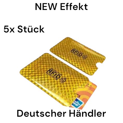 X Rfid Schutzh Lle Blocker Nfc Datenschutz Ec Karte Kreditkarten Gold