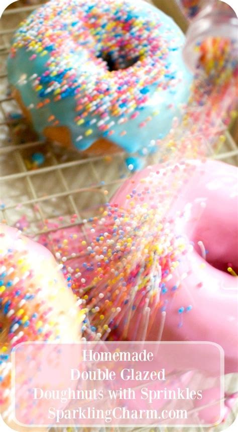 Homemade Double Glazed Doughnuts With Sprinkles Glazed Doughnuts