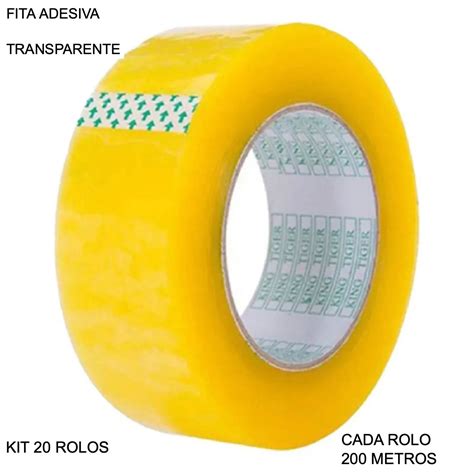 Fita Adesiva Durex Transparente Rolo Metros Kit Rolos