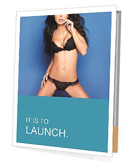 Black Lingerie On A Beautiful And Sexy Woman Presentation Folder