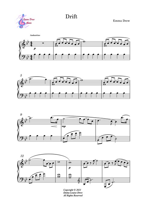 Drift By Emma Drew Sheet Music For Piano Solo At Sheet Music Direct