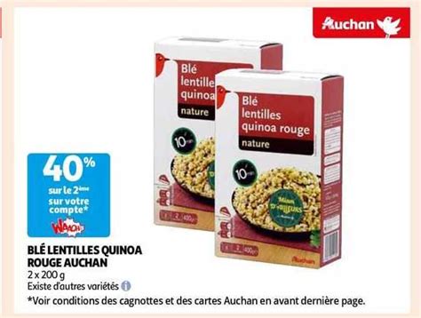 Promo Bl Lentilles Quinoa Rouge Auchan Chez Auchan Icatalogue Fr