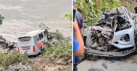 चितवनमा कारसँग ठोकिँदा त्रिशुली किनारमा खस्यो बस २० जना घाइते