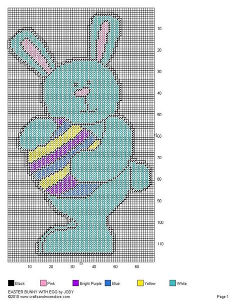 Bunny Holding Egg Plastic Canvas Christmas Easter Canvas Plastic