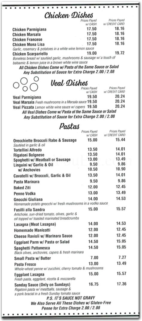 Pizzeria Mangia Ristorante Restaurant In Staten Island Official Menus